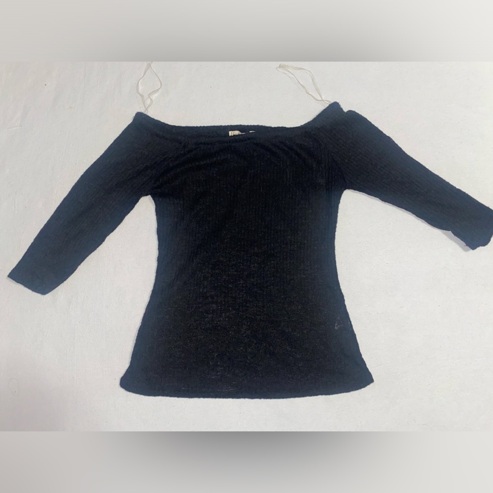 Black Sheer Sweater Shirt - Picture 5 of 7